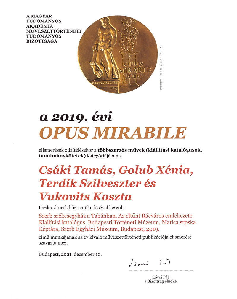 Признање Opus Mirabile